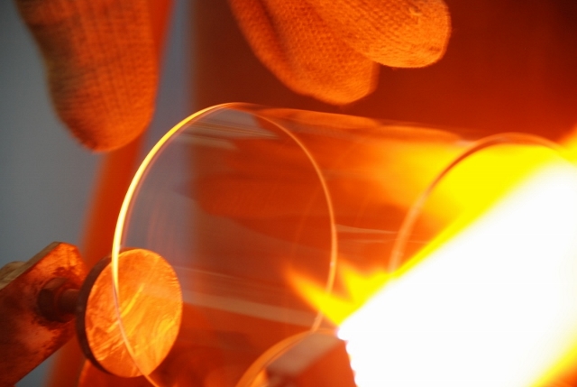 Verresatine, façonnage du verre à chaud